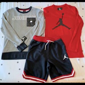 Set of JORDAN - CrewNeck Sweater/Shorts/Dri-fit Long sleeve - Large